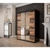 Obrazek Szafa Old Wood T1 150 Czarny/Old Style/Lustro