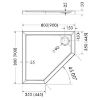 Obrazek Brodzik pięciokątny Espera Aqm2398cst 90x90x5 czarny 