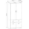 Obrazek Szafa Snow 03 2-D 4-S Wellington/Grafit 