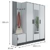 Obrazek Garderoba Roj PP53 + SDS53 + SZ3D biała 
