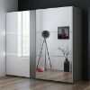 Obrazek Szafa Tunis 200 cm grafit/biały połysk/lustro LED
