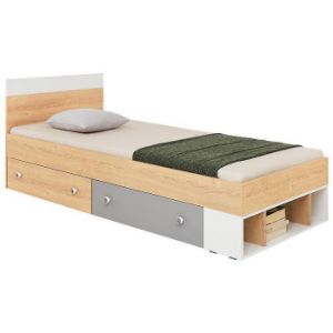Obrazek Łóżko Pixel 90 PX14 dąb biszkoptowy/biały lux/szary