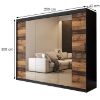 Obrazek Szafa Old Wood T2 250 Czarny/Old Style/Lustro