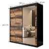 Obrazek Szafa Old Wood T2 180 Czarny/Old Style/Lustro