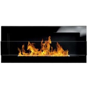 Obrazek Biokominek 900x400 czarny połysk z szybą