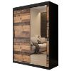 Obrazek Szafa Old Wood T2 150 Czarny/Old Style/Lustro