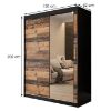 Obrazek Szafa Old Wood T2 150 Czarny/Old Style/Lustro