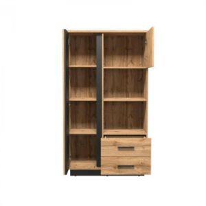 Obrazek Regał Sole LA4 dąb wotan/czarny mat