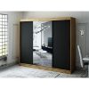 Obrazek Szafa Halifax T1 250 Dąb Artisan/Czarny/Lustro