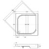 Obrazek Brodzik kwadratowy Oskar 90X90X4/16