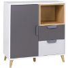 Obrazek Komoda Joker 9 Biały/Grafit/Szary/Dąb Lefkas