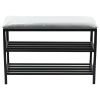 Obrazek Szafka na buty metal z siedziskiem Loft 51x75x30 czarny