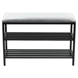 Obrazek Szafka na buty metal z siedziskiem Loft 51x75x30 czarny