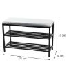 Obrazek Szafka na buty metal z siedziskiem Loft 51x75x30 czarny