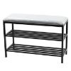 Obrazek Szafka na buty metal z siedziskiem Loft 51x75x30 czarny