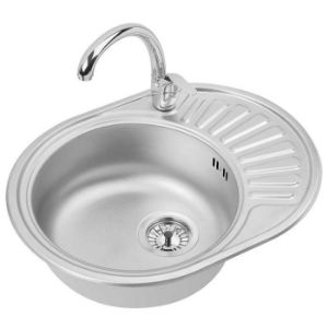 Obrazek Zlewozmywak stalowy jednokomorowy Aston 40 plus bateria 1 komorowy 570/440 