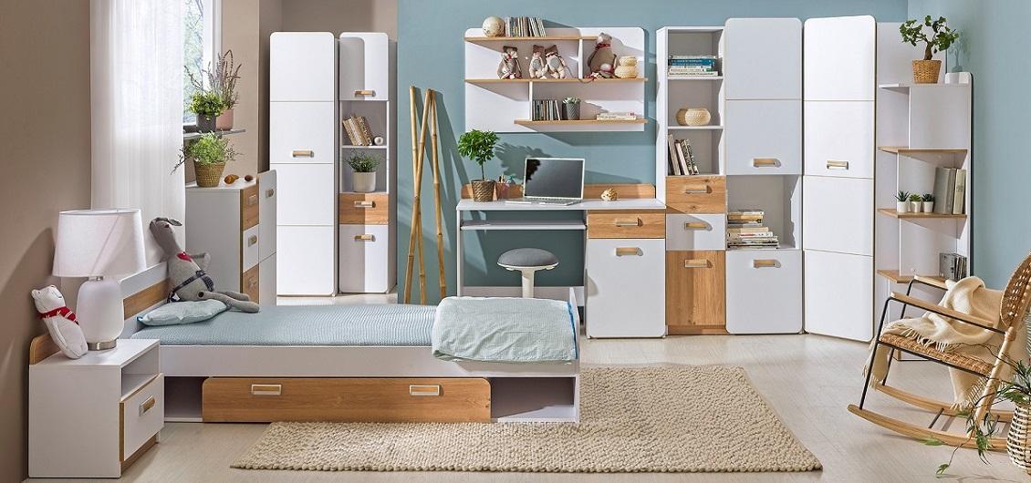 System Lorento biały brylantowy/dąb nash