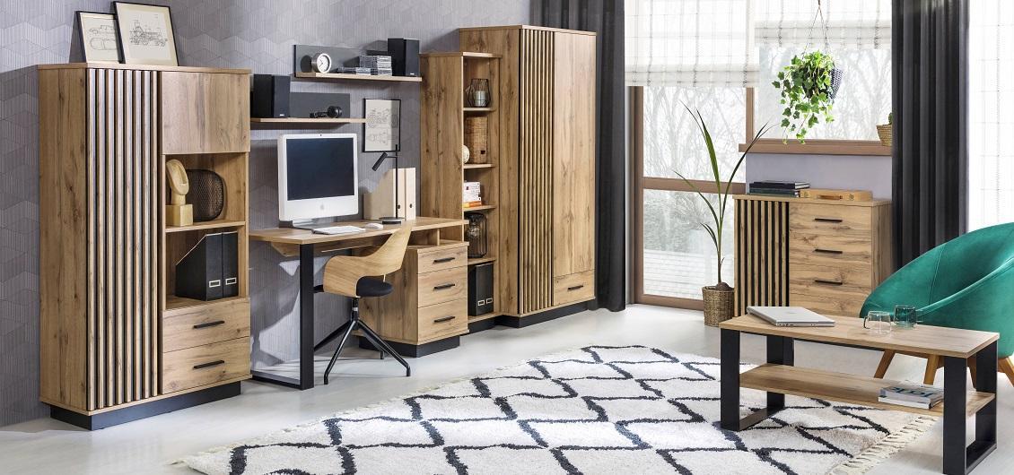 System Sole dąb wotan/czarny mat