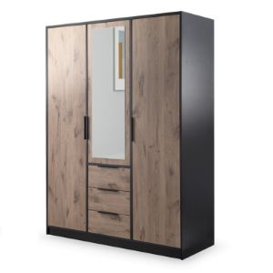 Obrazek Szafa z lustrem Lati D3 czarny mat/viking