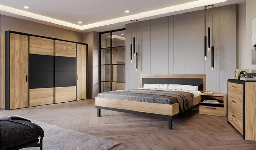 Sypialnia Nemezy dąb catania/czarny