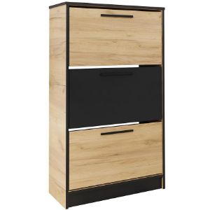 Obrazek Szafka na buty SZNB01 dąb craft złoty+czarny