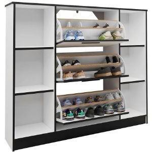 Obrazek Szafka na buty SZNB02 biały+czarny