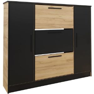 Obrazek Szafka na buty SZNB02D dąb craft złoty+czarny