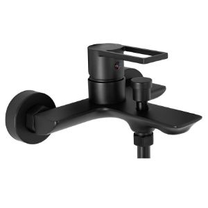 Obrazek Bateria wannowa z zestawem wannowym Rea Flip czarna