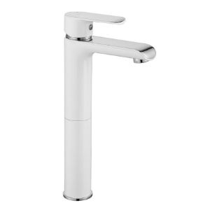 Obrazek Bateria umywalkowa wysoka Rea Bloom biała chrom