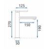 Obrazek Bateria umywalkowa wysoka Rea Oval chrom 