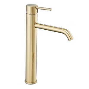 Obrazek Bateria umywalkowa wysoka Rea Lungo złota