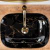 Obrazek  Umywalka nablatowa Belinda Black Marble Shiny 