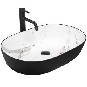Obrazek  Umywalka nablatowa Cleo 61 Black/Aiax Matt 