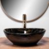 Obrazek  Umywalka nablatowa Sofia Black Marble Shiny 