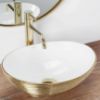 Obrazek  Umywalka nablatowa Sofia Gold Brush/White 