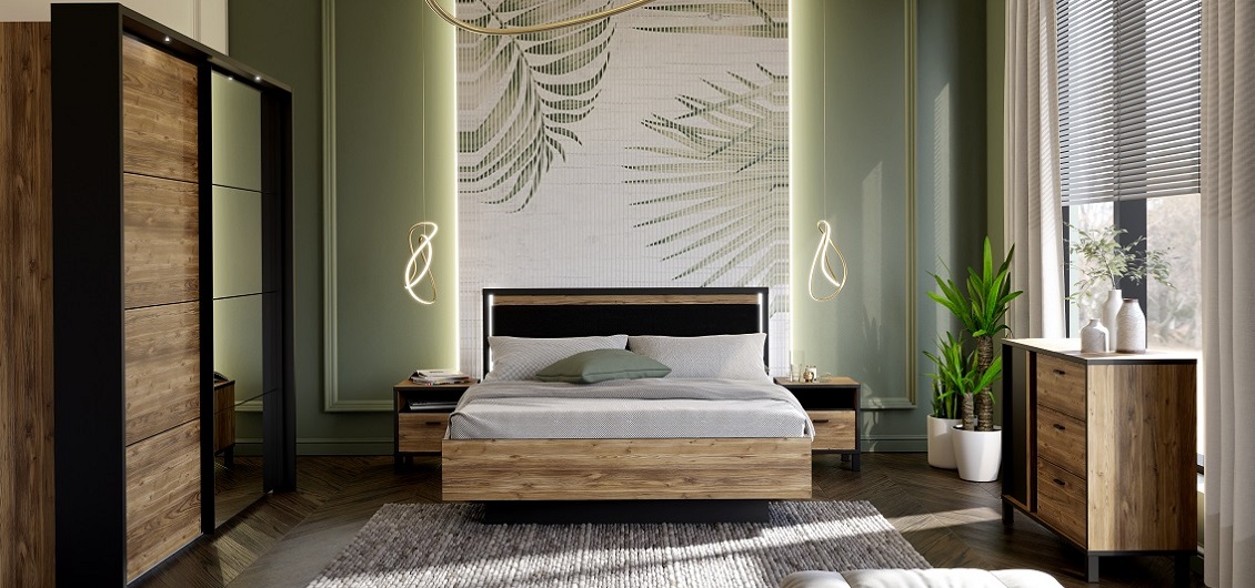 Sypialnia Hayato świerk alpejski/czarny