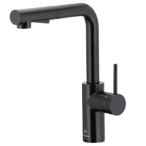 Obrazek Bateria zlewozmywakowa obrotowa z wyciąganą wylewką Duero Basic Black