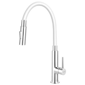 Obrazek Bateria zlewozmywakowa elastyczna z wylewką 2-funkcyjną Zumba Slim biała