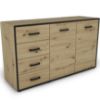 Obrazek Komoda Capannoli 148 4s 2d dąb artisan/czarny 
