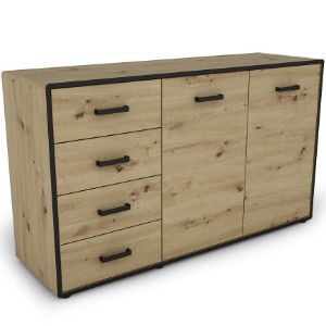 Obrazek Komoda Capannoli 148 4s 2d dąb artisan/czarny 