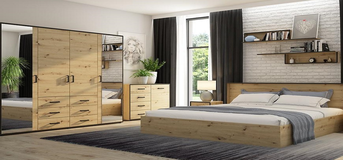 Sypialnia Capannoli Dąb Artisan/Czarny