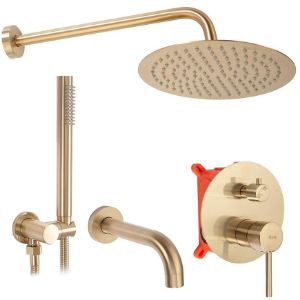 Obrazek Zestaw podtynkowy Lungo złoty szczotkowany Rea P6609 