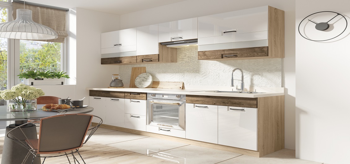 Kuchnia Favorit Dąb Sonoma/White/Ribbeck