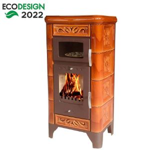 Obrazek Piec stalowo-kaflowy Bologna II goldbrown 6kw