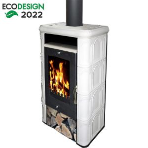 Obrazek Piec stalowo-kaflowy Bergamo II drab 7kw