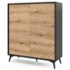 Obrazek Komoda Diamond KD104 dąb evoke/czarny