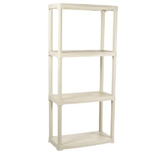 Obrazek Regał magazynowy plastikowy T60/4E écru 133x60x30cm – 4 półki/20kg