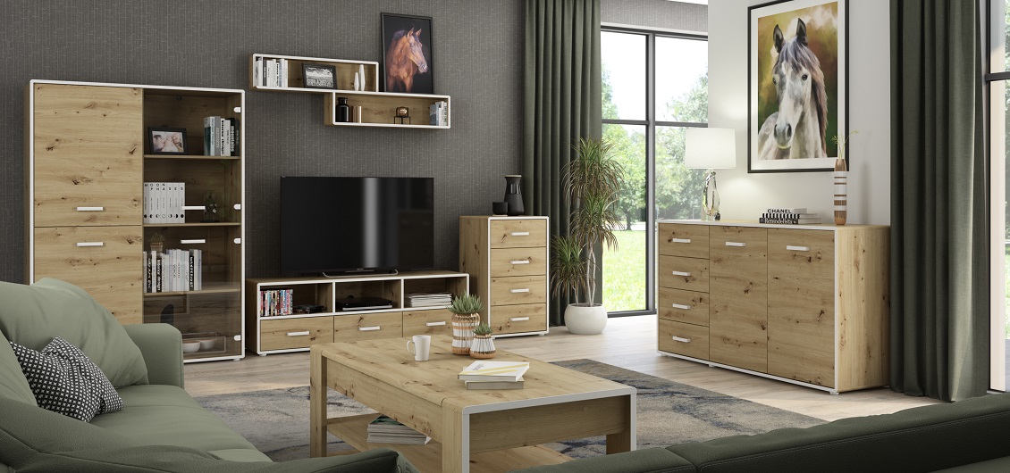 System Capannoli Dąb Artisan/Biały