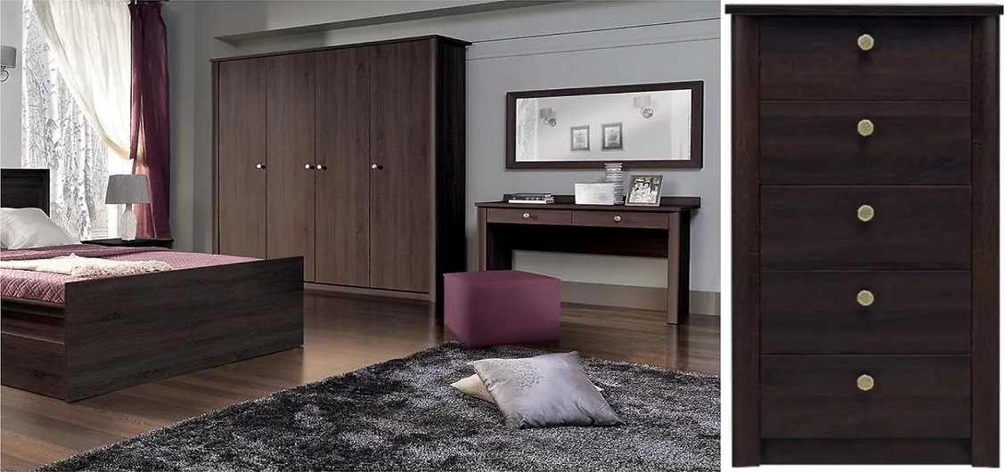 Sypialnia Finezja Dąb Sonoma Czekoladowy