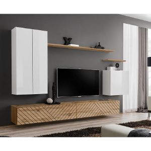 Obrazek Meblościanka Switch II Line Biały/Wotan